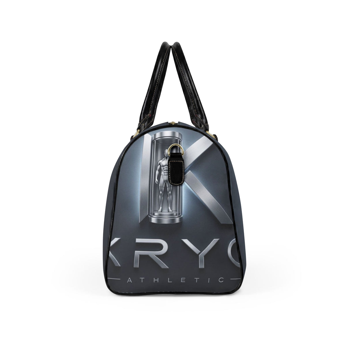 KRYO Futuristic Travel Bag — Faux Leather Weekender with Cryo Capsule Design
