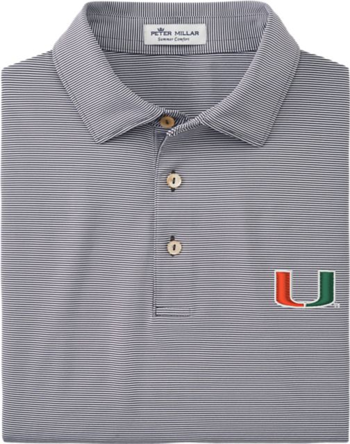 Miami Hurricanes Striped Polo