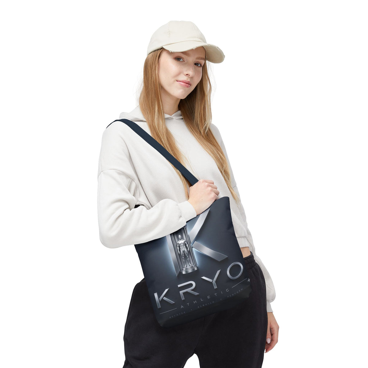 KRYO Athletic Logo Tote Bag – Futuristic Metallic Gym Tote