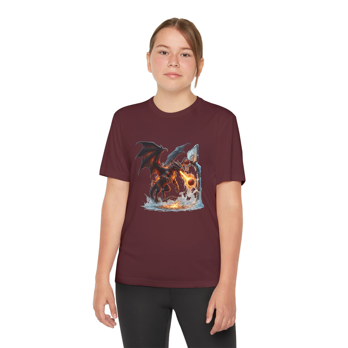 Dragon Basketball Youth Tee — Fiery Court Fantasy Shirt
