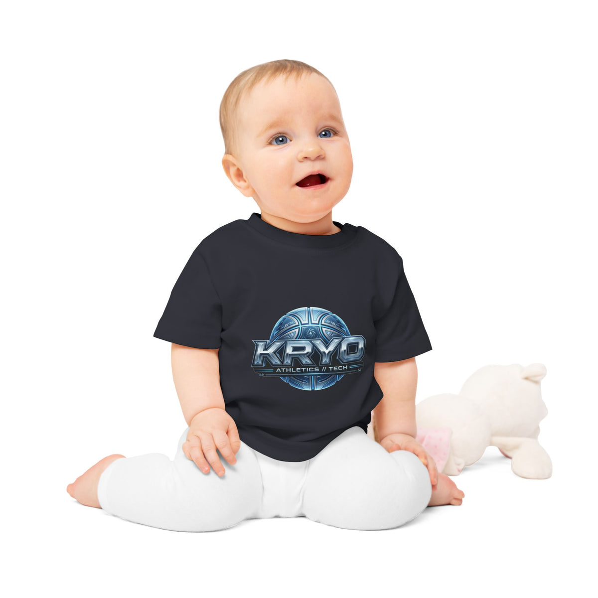 Baby T-Shirt — Kryo Athletics & Tech Logo Tee (Futuristic Sports Design)