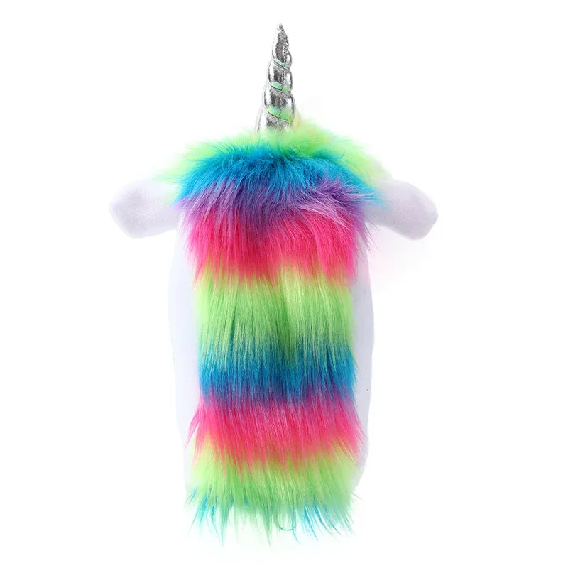 Rainbow Plush Pet Unicorn Hat for Dogs And Cats with Horn Halloween Cosplay Party Photo Props Small Pet Costume Headwear