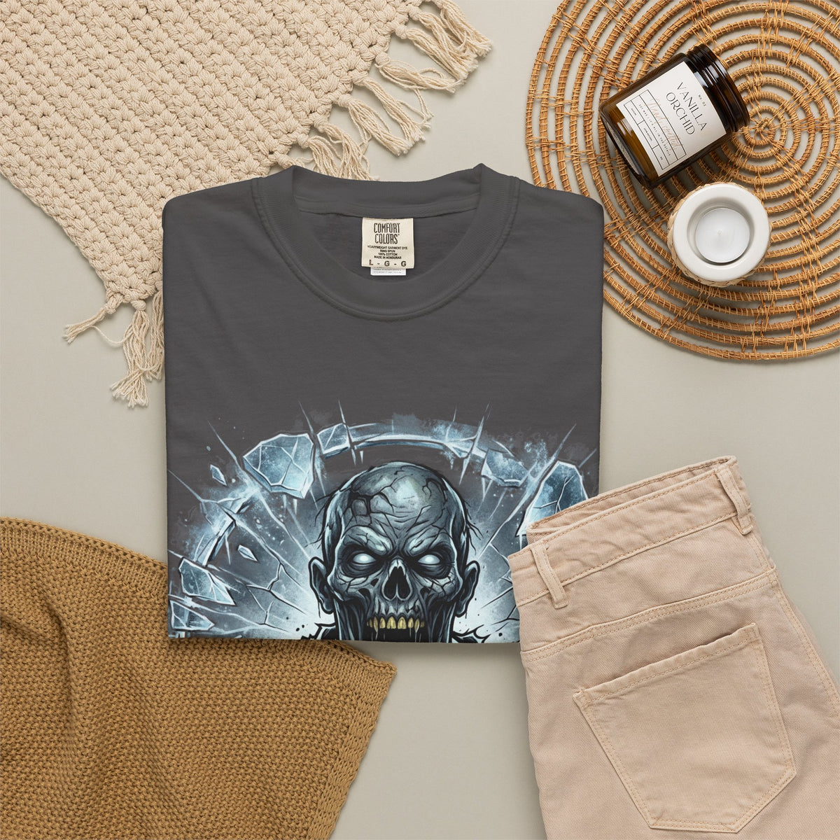 KRYO Skull Graphic T-Shirt — Horror Zombie Illustration Tee