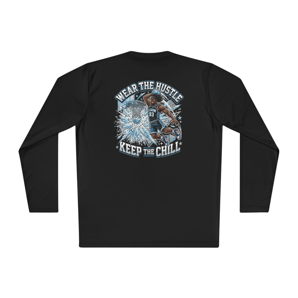 Kryo Long Sleeve Tee — 'Fear the Hustle, Keep the Chill' Graphic Basketball Design
