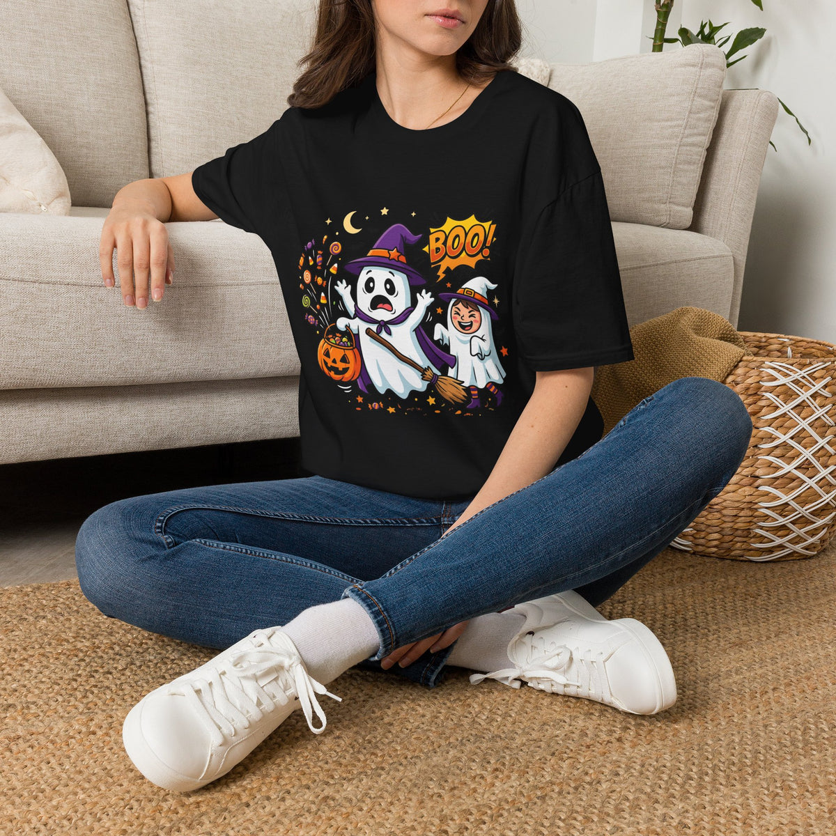Halloween Ghost Kids T-Shirt — Cute Trick-or-Treat Boo Design