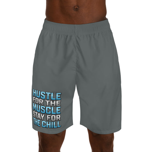 Kryo Workout Gear Men's Athletic Jogger Shorts — "Hustle for the Muscle, Stay for the Chill" Motivational Gym Wear