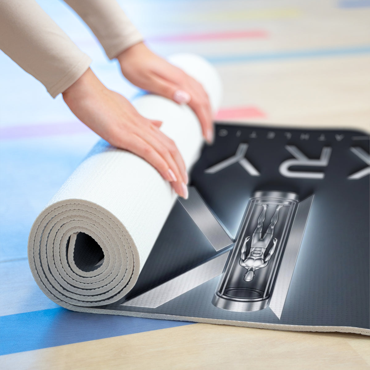 KRYO Cryotherapy Capsule Foam Yoga Mat – Sleek Metallic Fitness Mat