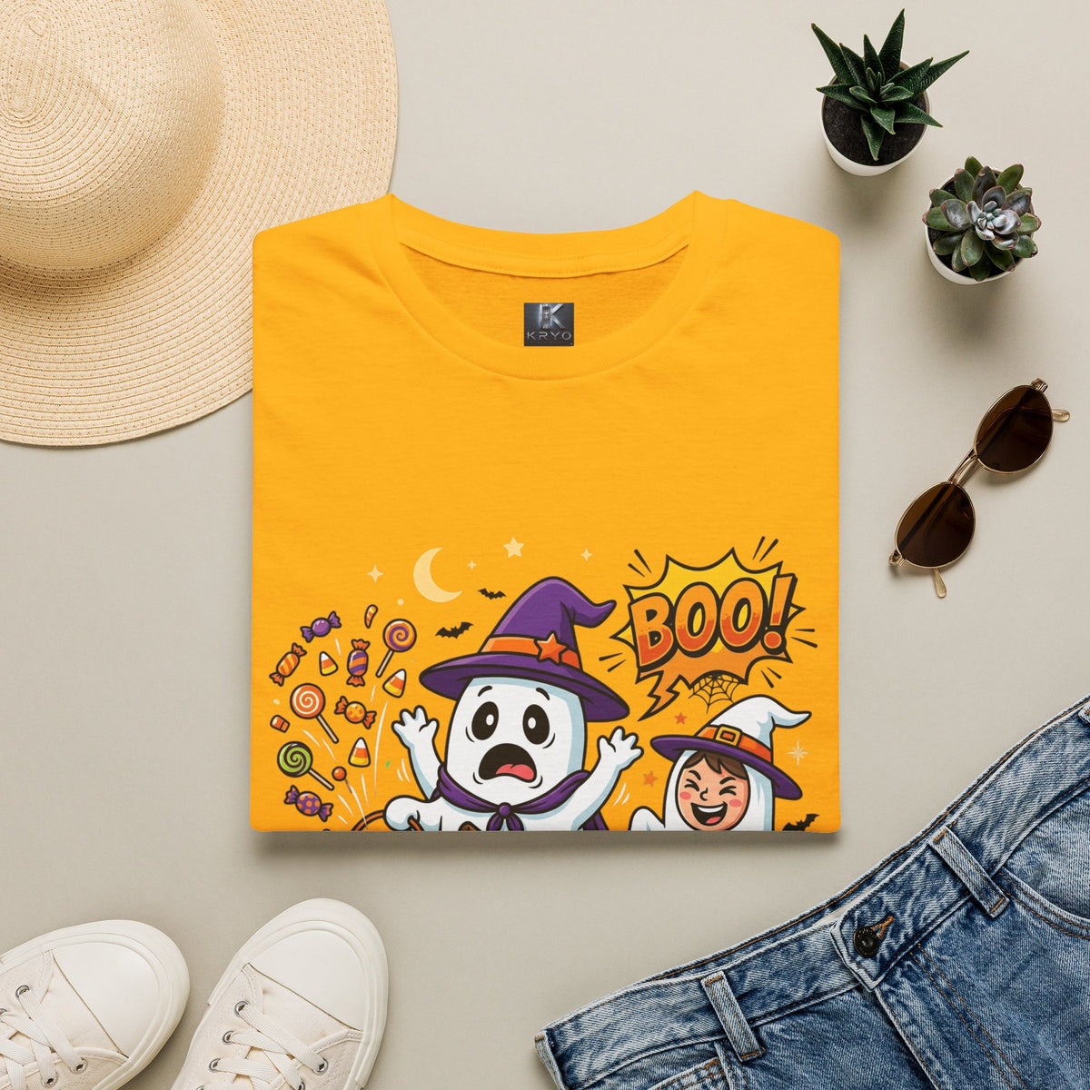 Halloween Ghost Kids T-Shirt — Cute Trick-or-Treat Boo Design