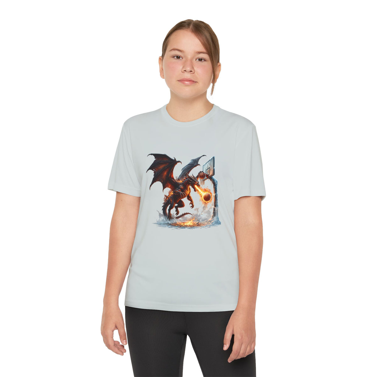 Dragon Basketball Youth Tee — Fiery Court Fantasy Shirt