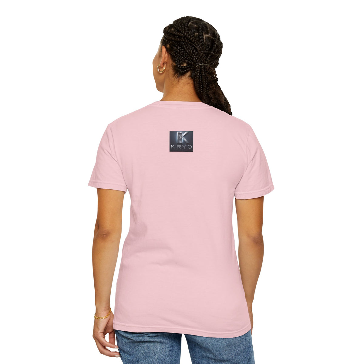 Kryo Minimalist Black Ghost Pattern T-Shirt — Cute Repeating Kitty Graphic Tee