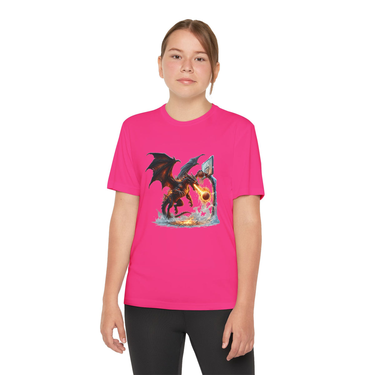 Dragon Basketball Youth Tee — Fiery Court Fantasy Shirt