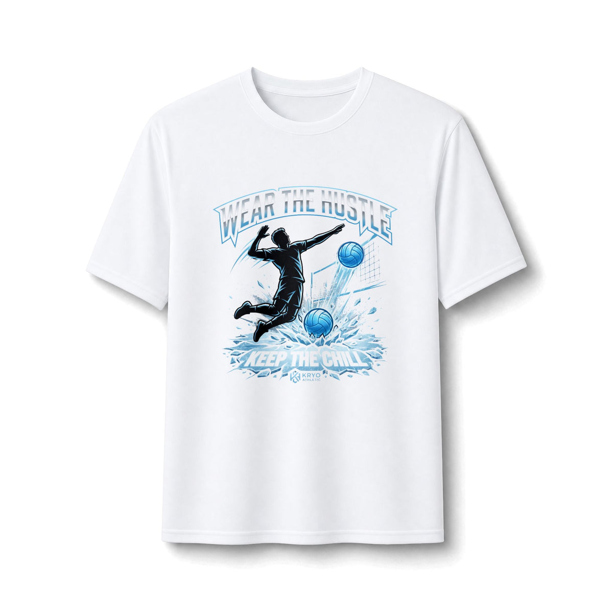 Volleyball Hustle Performance Tee — "Wear the Hustle" Athletic Soccer Shirt