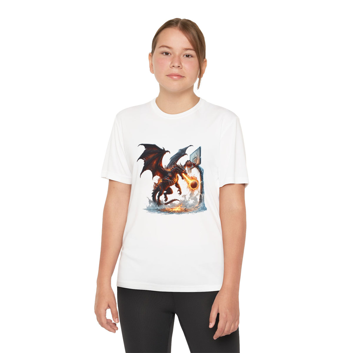 Dragon Basketball Youth Tee — Fiery Court Fantasy Shirt