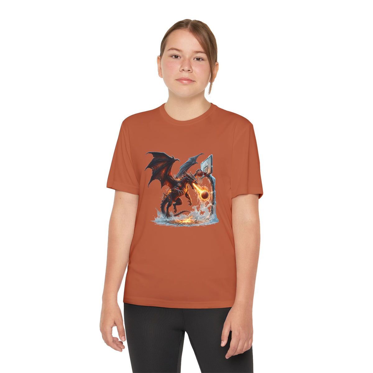 Dragon Basketball Youth Tee — Fiery Court Fantasy Shirt