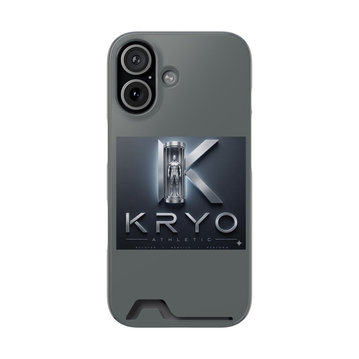 Phone Case with Card Holder — Kryo Metallic Logo Protective Wallet Case