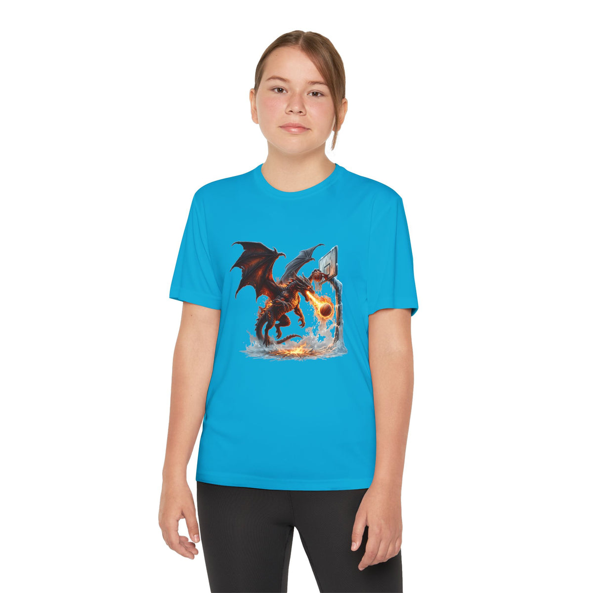 Dragon Basketball Youth Tee — Fiery Court Fantasy Shirt