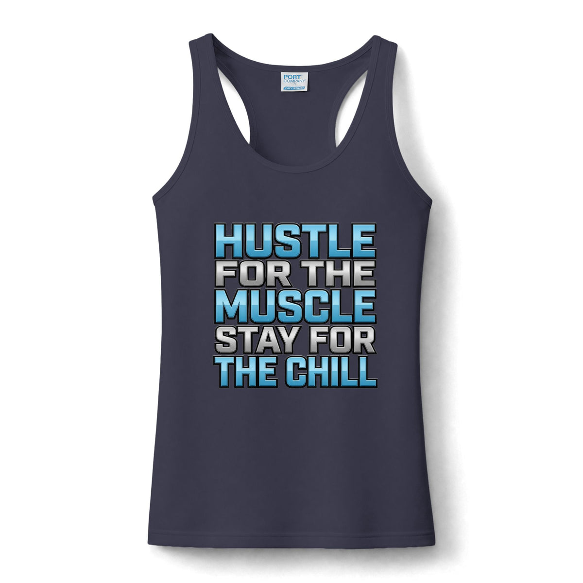 Performance Tank - "Hustle for the Muscle, Stay for the Chill" Women's Gym Tank Top