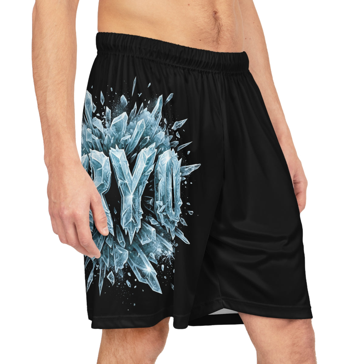 Ice Shard Basketball Shorts — KRYO Frozen Graphic Athletic Shorts