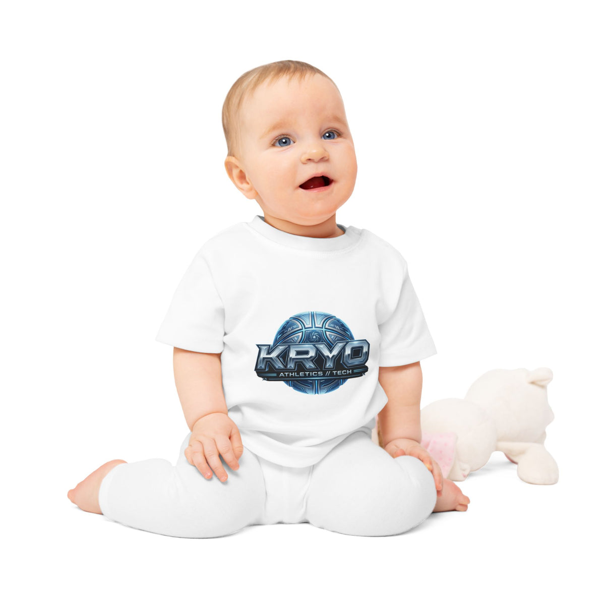 Baby T-Shirt — Kryo Athletics & Tech Logo Tee (Futuristic Sports Design)