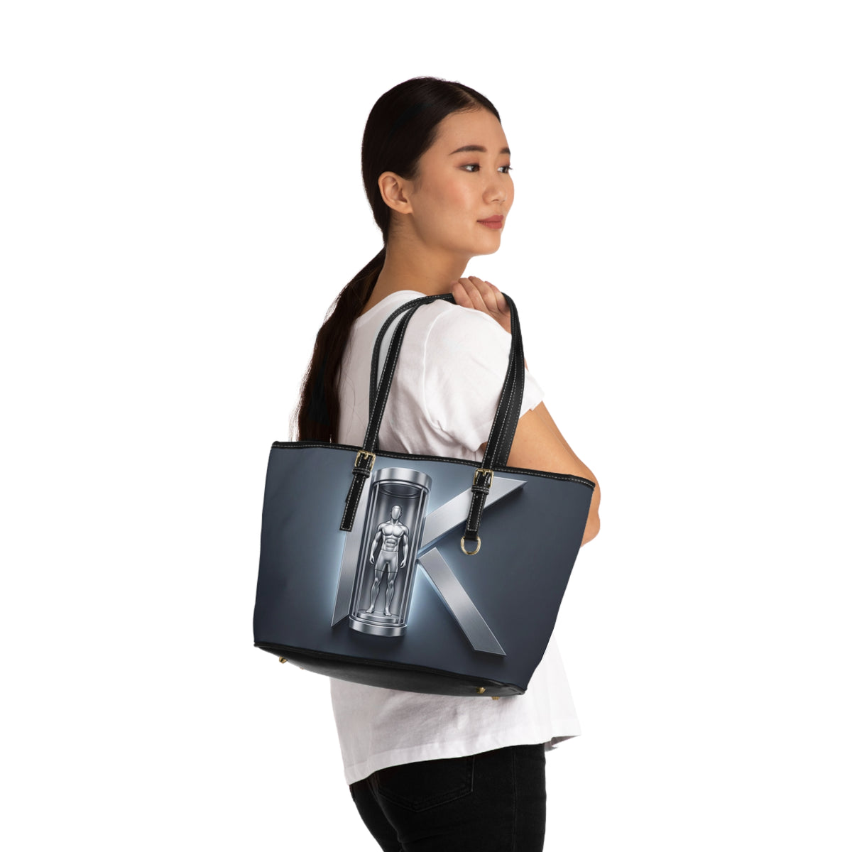 KRYO Athletic PU Leather Shoulder Bag — Metallic Cryotherapy Logo Tote