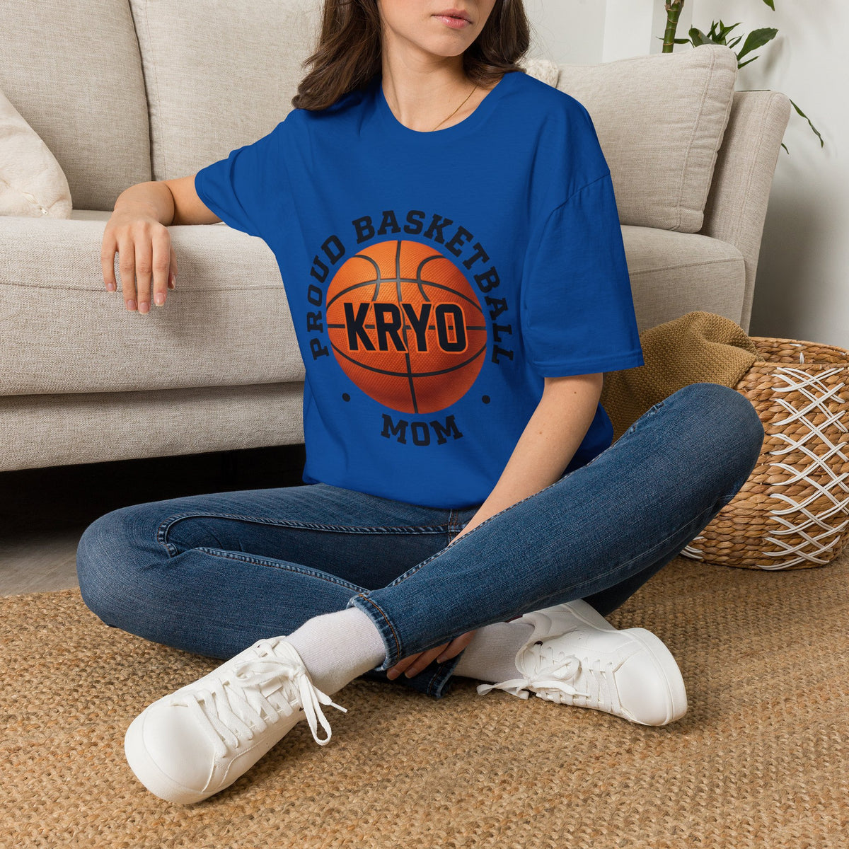 Proud Basketball Mom T-Shirt — Custom Name (KRYO) Basketball Tee