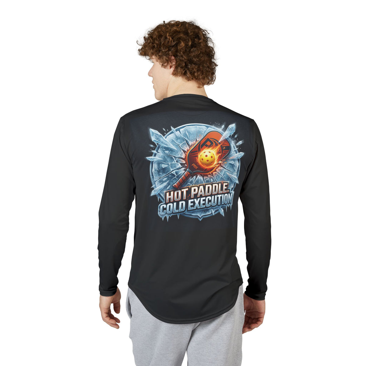 Kryo Pickleball Men's UV Long Sleeve Shirt — "Hot Paddle, Cold Execution" Pickleball Graphic
