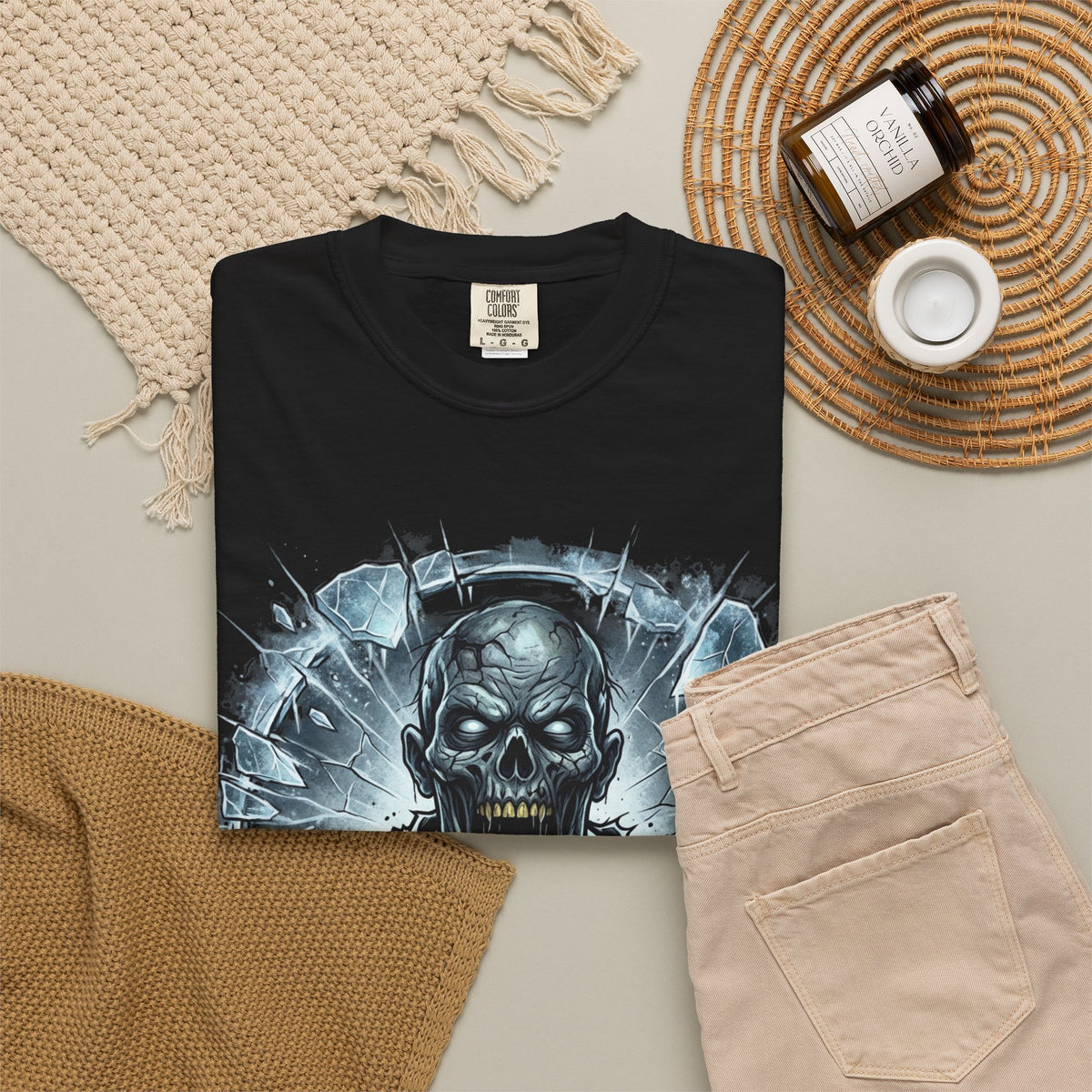 KRYO Skull Graphic T-Shirt — Horror Zombie Illustration Tee