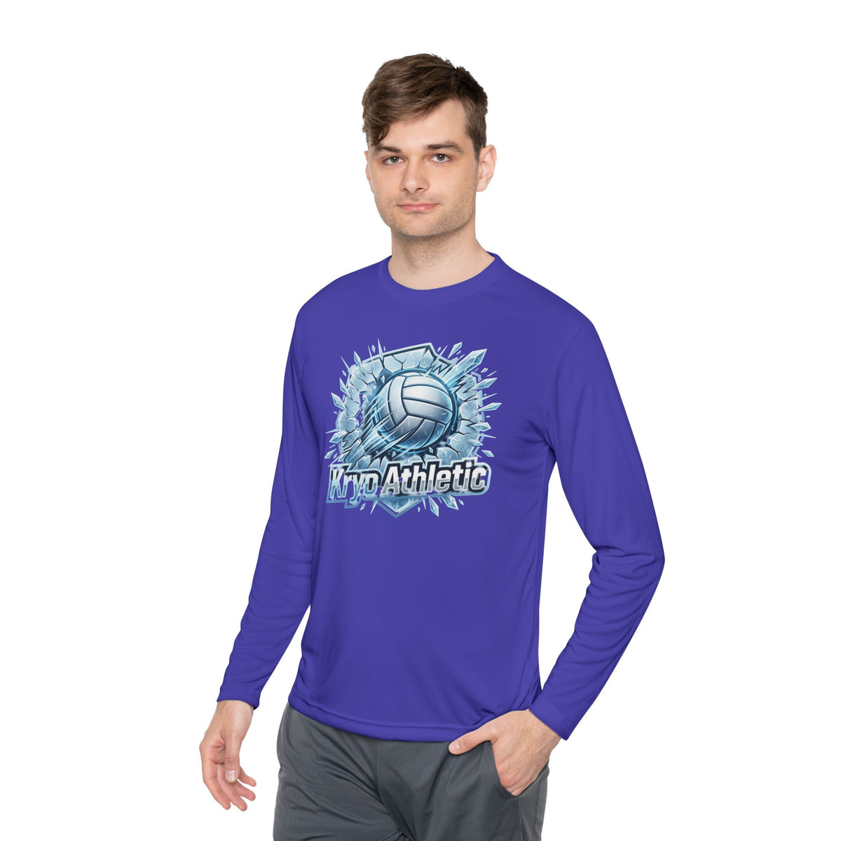 Volleyball Athlete Long Sleeve Tee — ‘Kyn Athletic’ Ice Burst Design