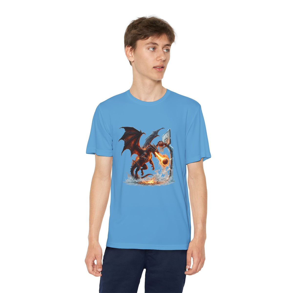 Dragon Basketball Youth Tee — Fiery Court Fantasy Shirt