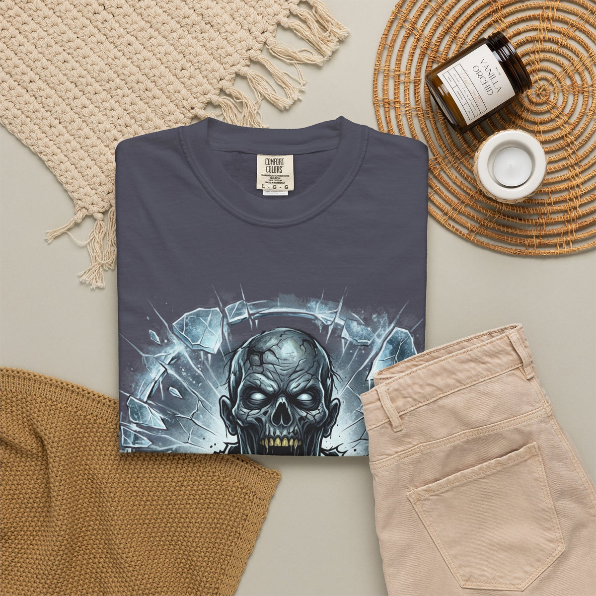 KRYO Skull Graphic T-Shirt — Horror Zombie Illustration Tee