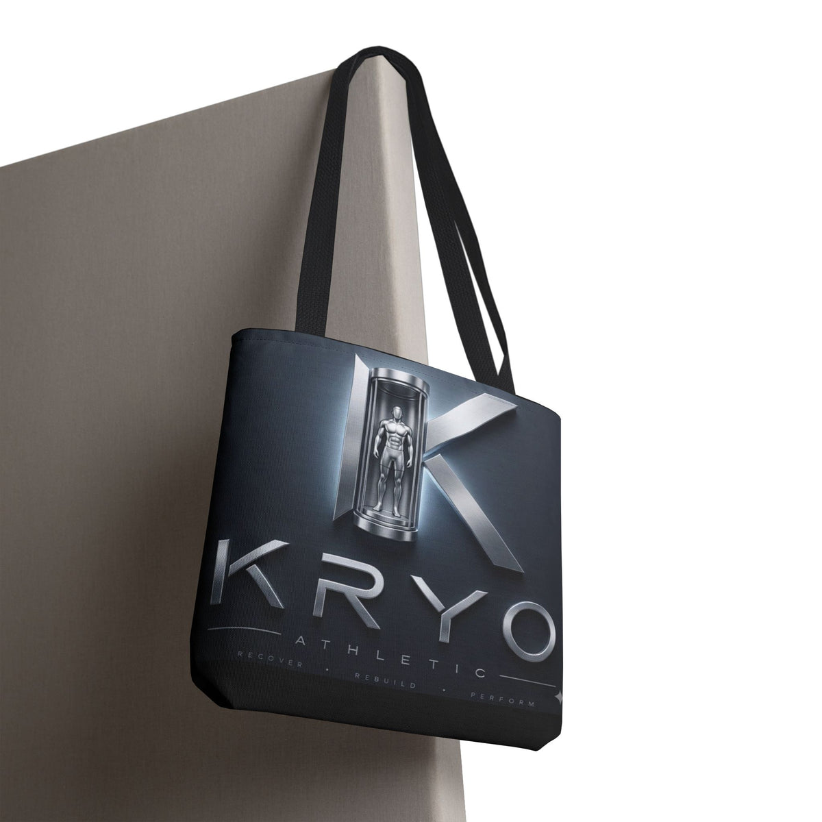 KRYO Athletic Logo Tote Bag – Futuristic Metallic Gym Tote