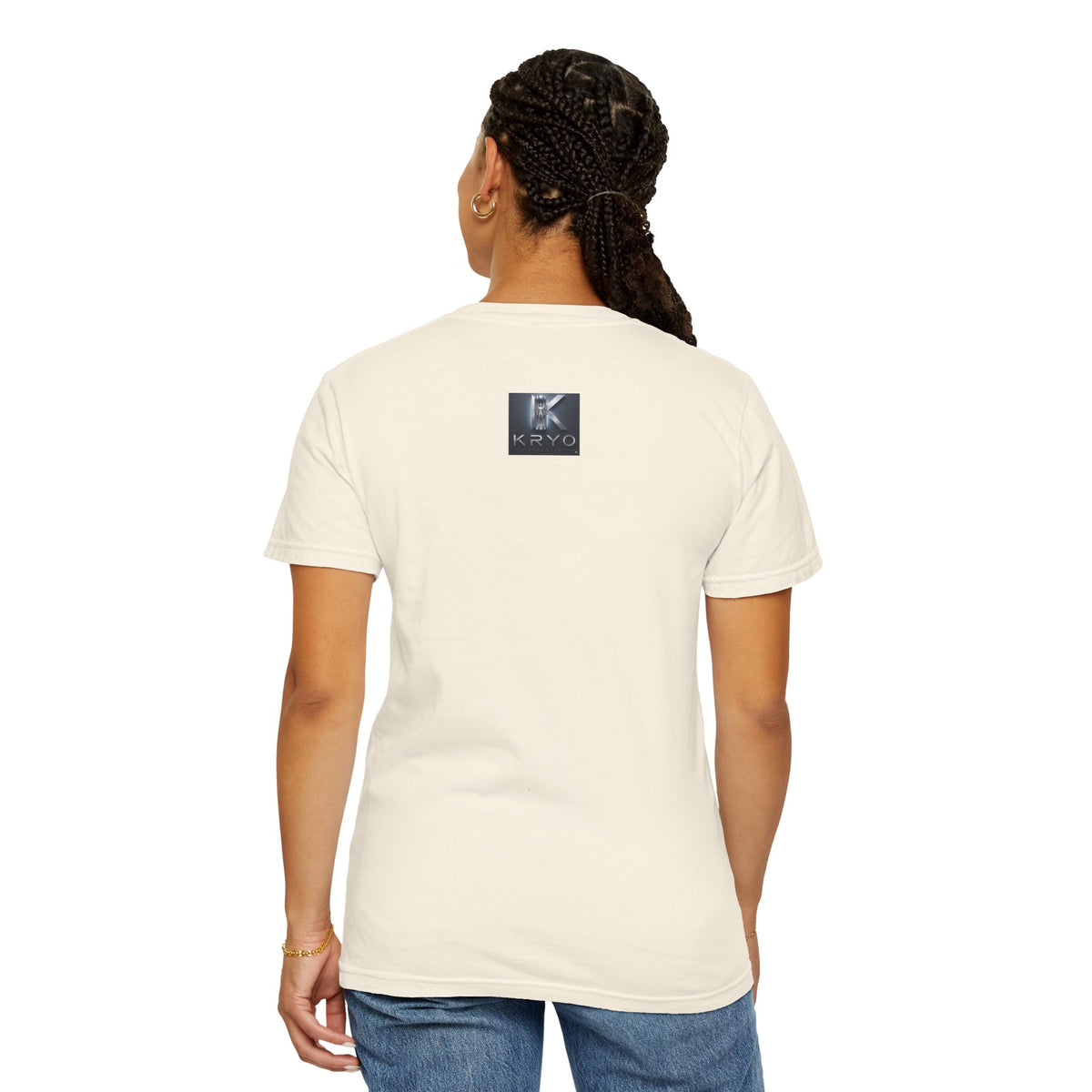 Kryo Minimalist Black Ghost Pattern T-Shirt — Cute Repeating Kitty Graphic Tee