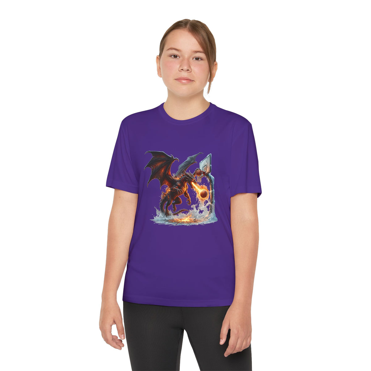 Dragon Basketball Youth Tee — Fiery Court Fantasy Shirt