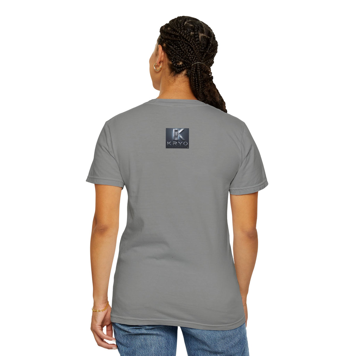 Kryo Minimalist Black Ghost Pattern T-Shirt — Cute Repeating Kitty Graphic Tee