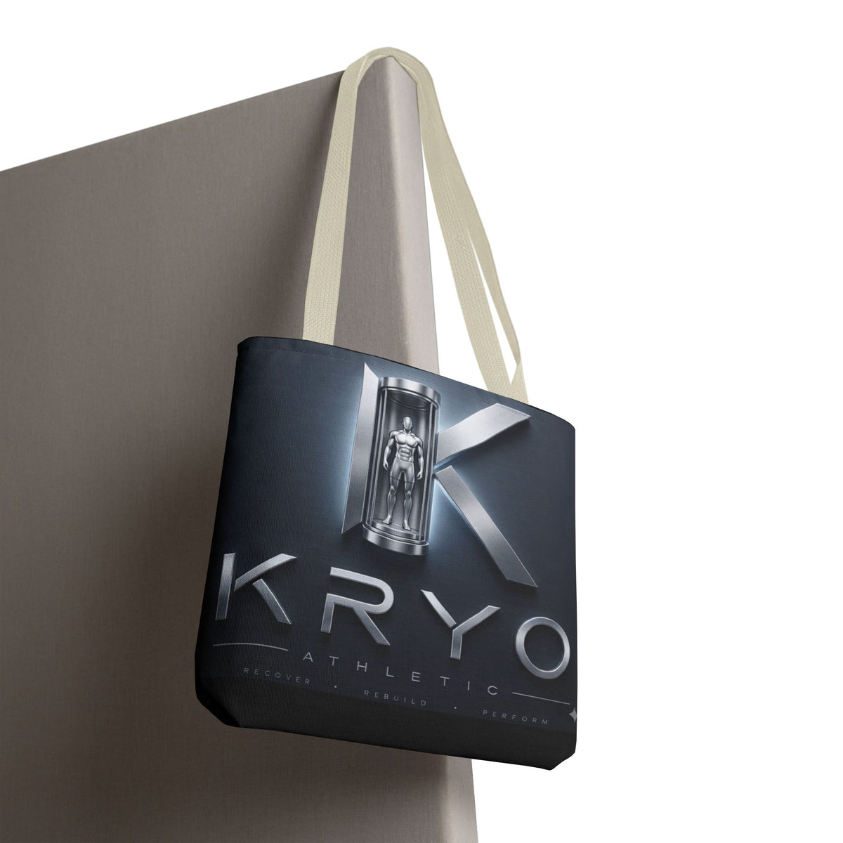 KRYO Athletic Logo Tote Bag – Futuristic Metallic Gym Tote