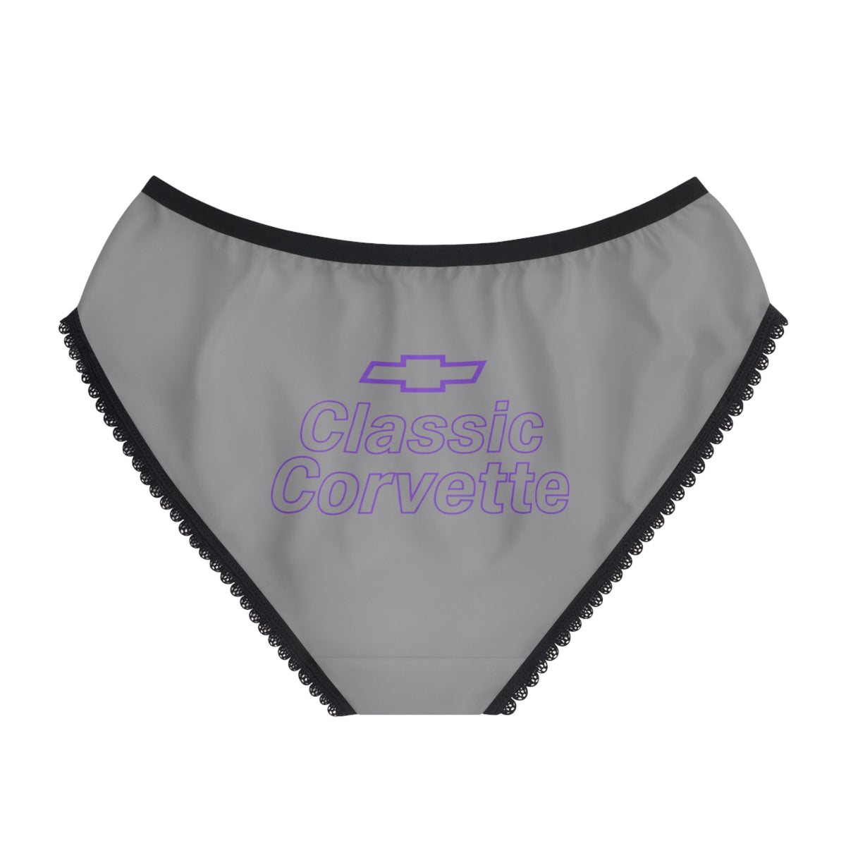 Classic Corvette Women's Briefs — Gray Car Silhouette AOP Lingerie