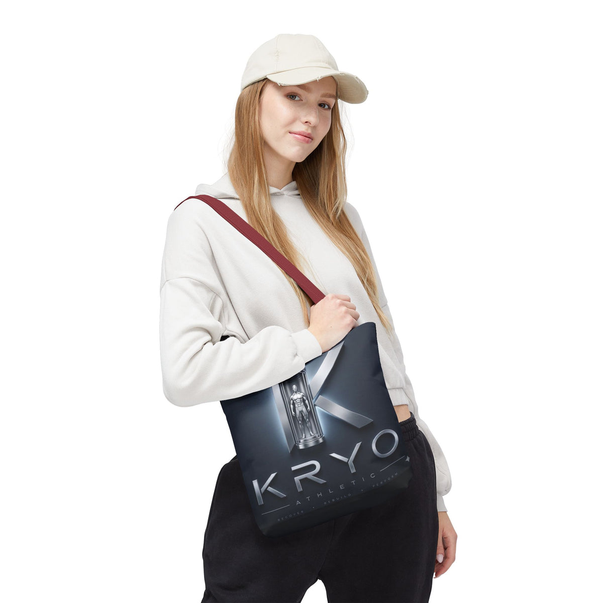 KRYO Athletic Logo Tote Bag – Futuristic Metallic Gym Tote