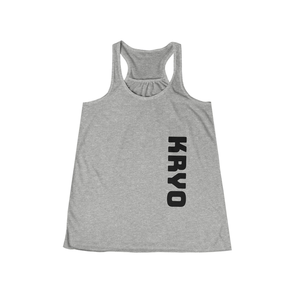 KRYO Workout Gear Vertical Logo Racerback Tank Top — Women's Flowy Workout & Casual Tank