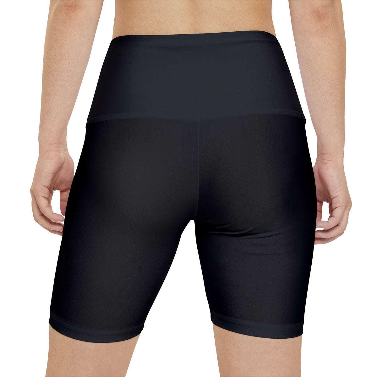 Kryo Women's Workout Shorts – Black High-Waist Bike Shorts with Vertical 'KRUDO' Side Print
