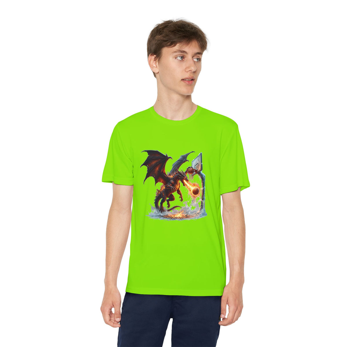 Dragon Basketball Youth Tee — Fiery Court Fantasy Shirt