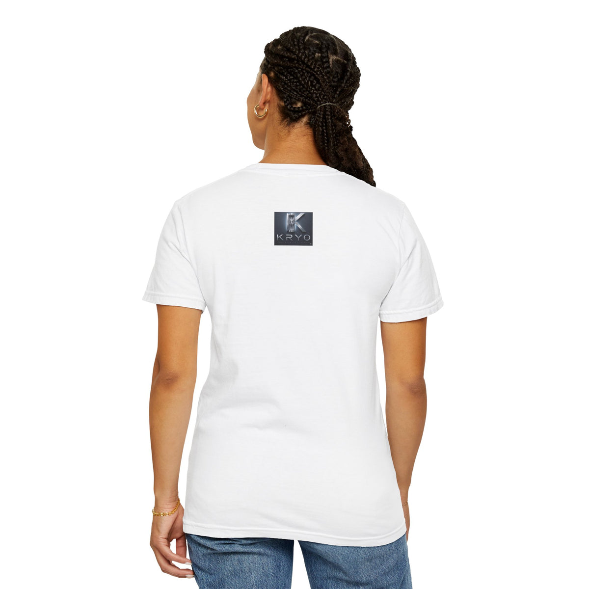 Kryo Minimalist Black Ghost Pattern T-Shirt — Cute Repeating Kitty Graphic Tee