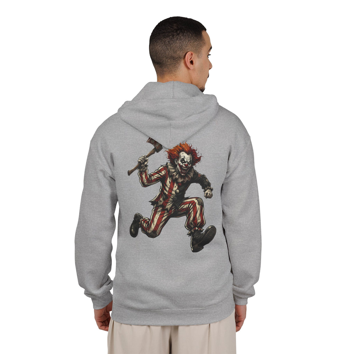 Kryo Creepy Clown Zip Hoodie – Vintage Horror Graphic Full‑Zip Sweatshirt