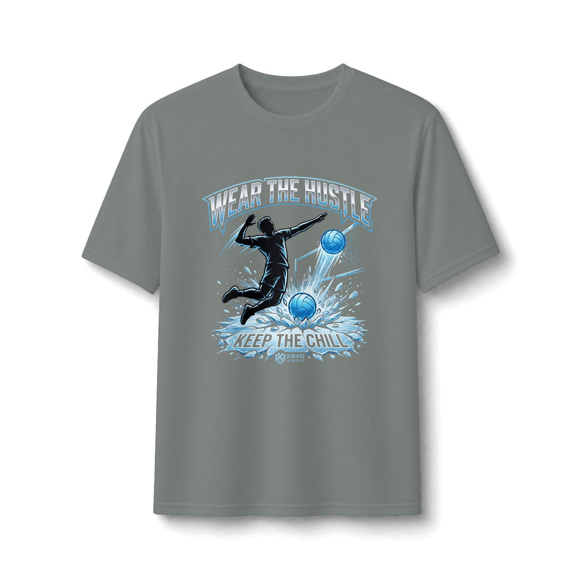 Volleyball Hustle Performance Tee — "Wear the Hustle" Athletic Soccer Shirt