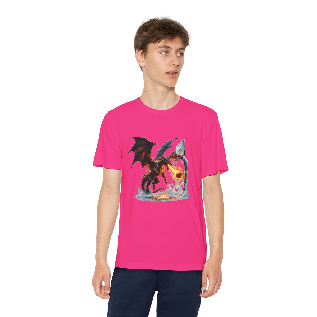 Dragon Basketball Youth Tee — Fiery Court Fantasy Shirt