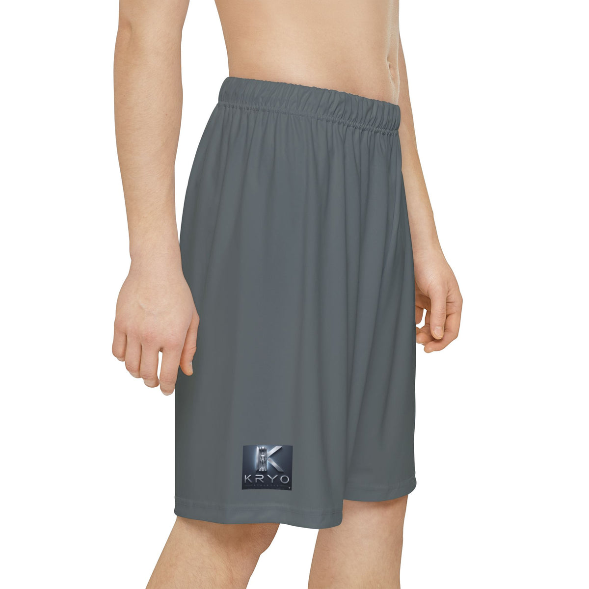 Kryo Workout Gear Motivate Men's Athletic Shorts — Grey Performance Sportswear with 'MOTIVATE' Side Print
