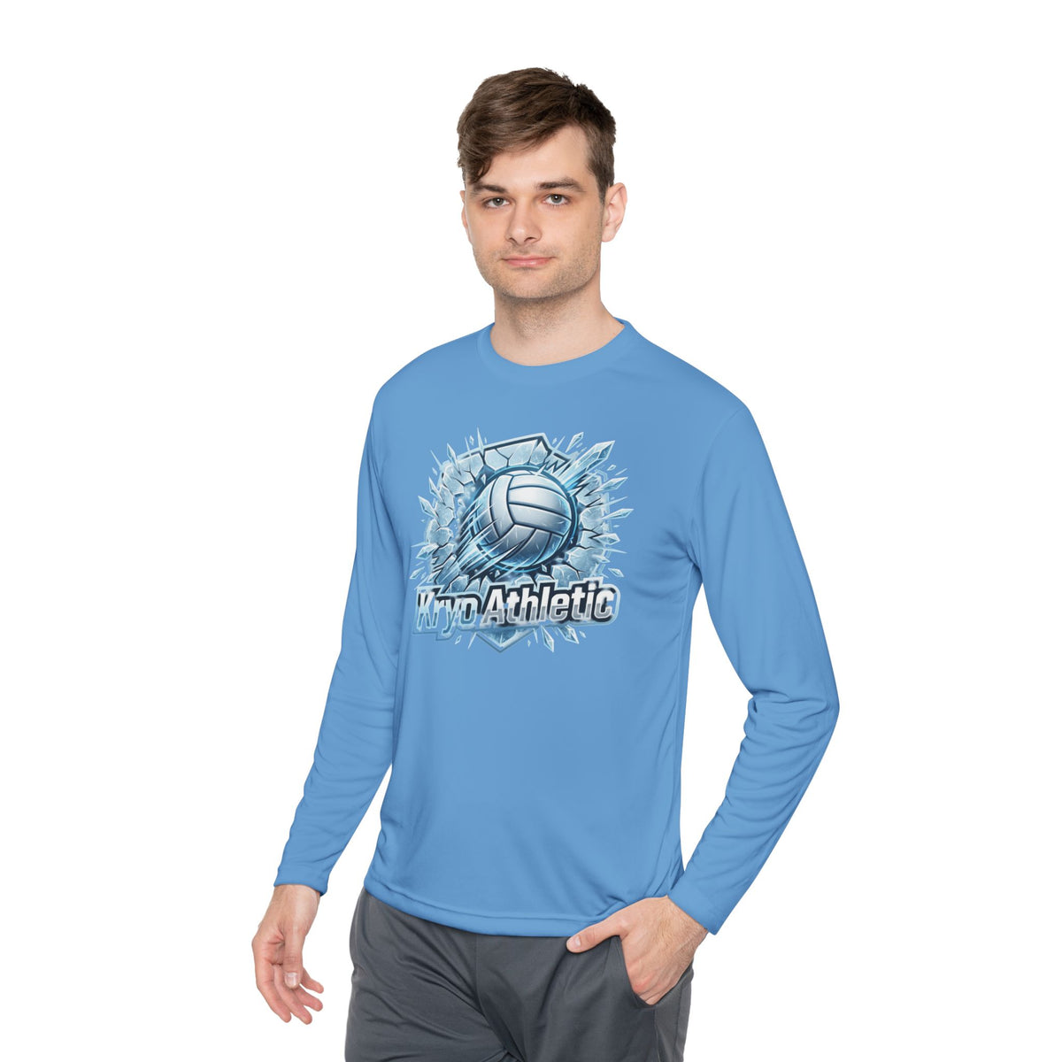 Volleyball Athlete Long Sleeve Tee — ‘Kyn Athletic’ Ice Burst Design
