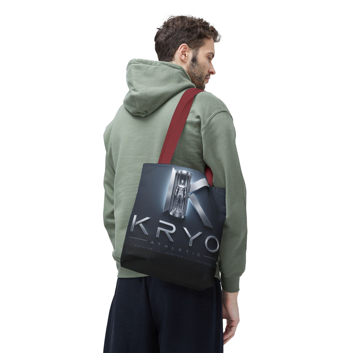 KRYO Athletic Logo Tote Bag – Futuristic Metallic Gym Tote
