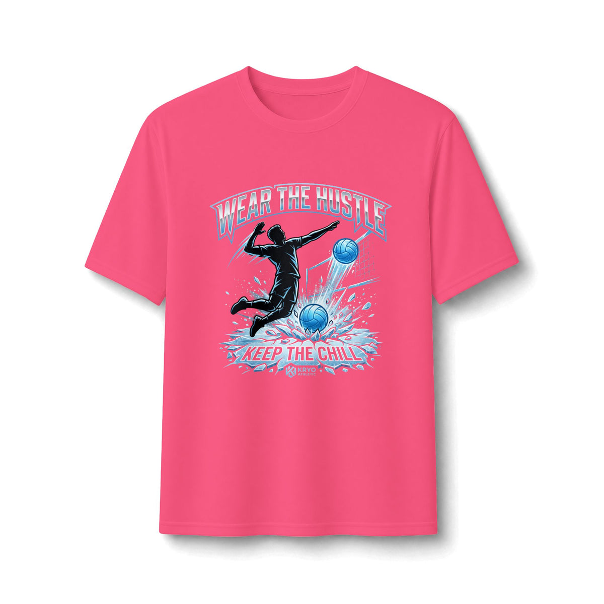 Volleyball Hustle Performance Tee — "Wear the Hustle" Athletic Soccer Shirt