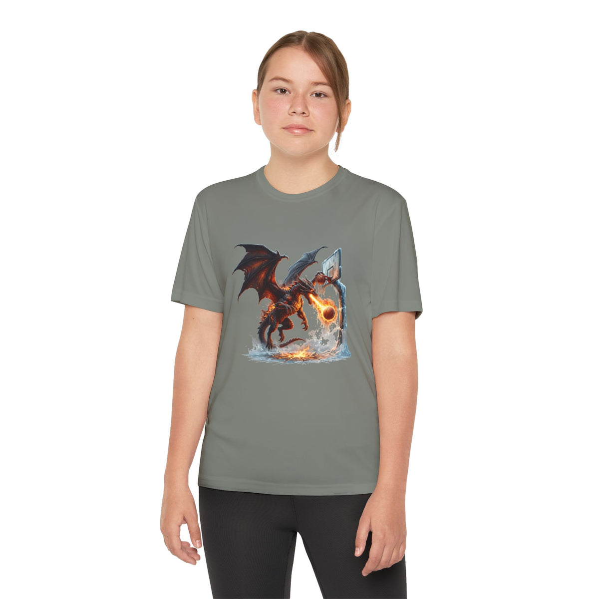 Dragon Basketball Youth Tee — Fiery Court Fantasy Shirt