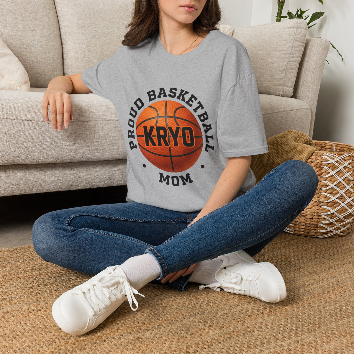 Proud Basketball Mom T-Shirt — Custom Name (KRYO) Basketball Tee